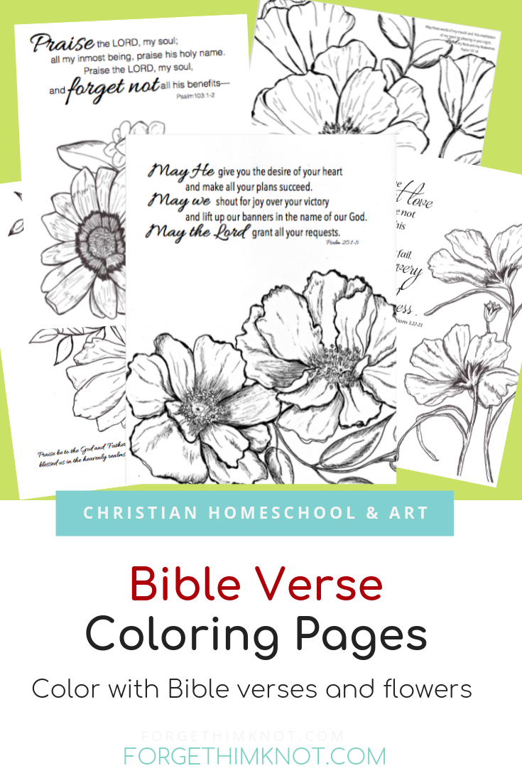 Bible verse coloring pages with flowers