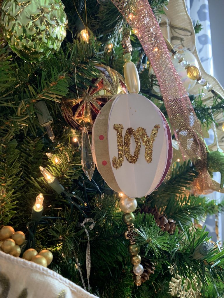 paper Christmas ornament with Joy