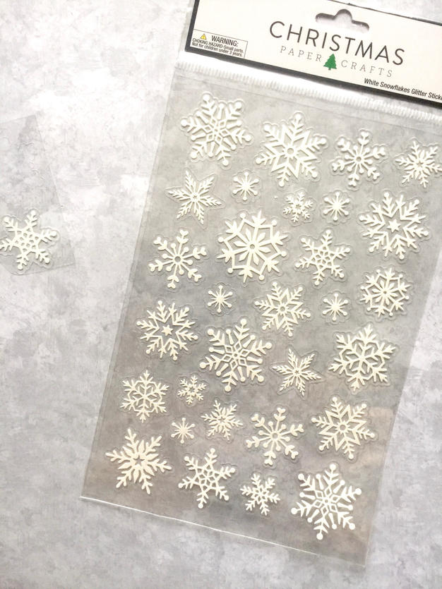 White Snowflake Glitter Stickers, Hobby Lobby