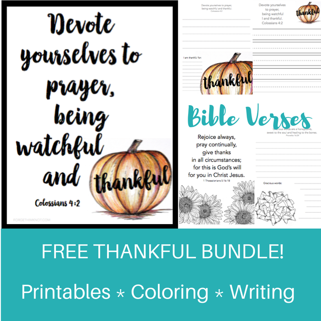 Thankful Printables for homeschoolers