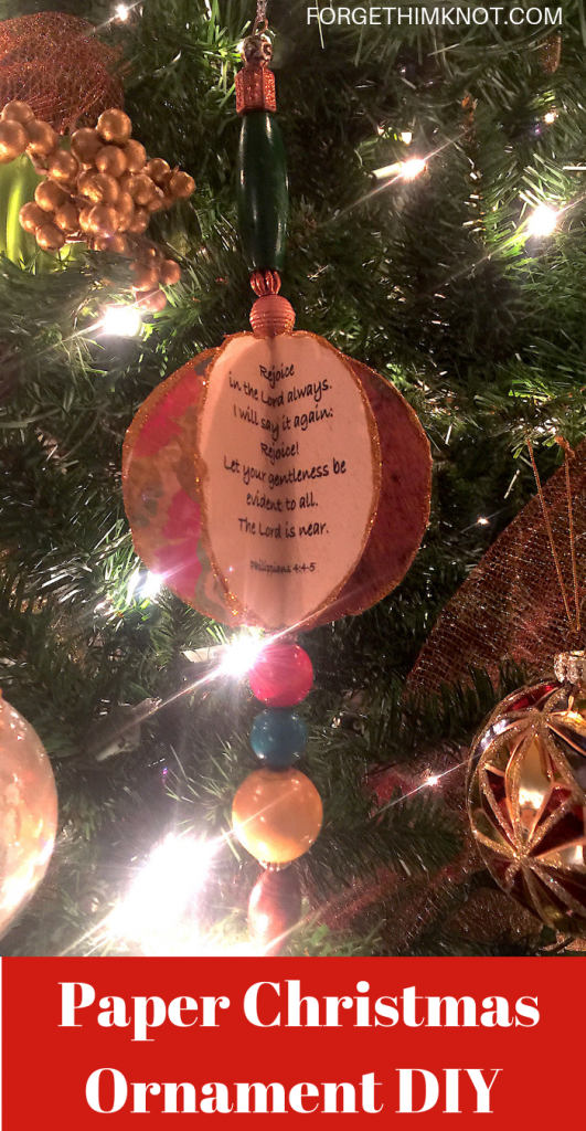 Christmas ornament with Bible verses