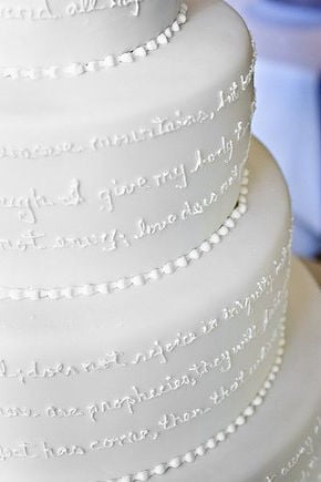 Bible verse on wedding cake