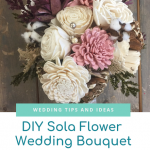 Sola flower wedding bouquet with dyed sola flowers from Hobby Lobby