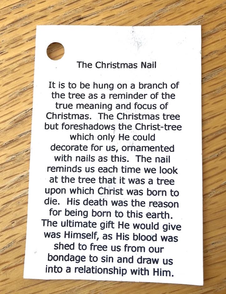 Christmas nail ornament poem