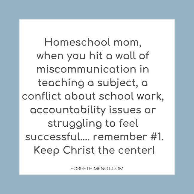 successful thriving homeschool is Christ centered