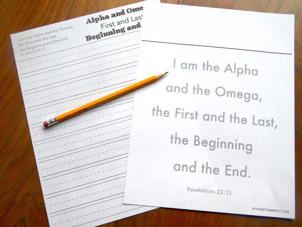 Reminders of Jesus homeschool Bible verse copy pages