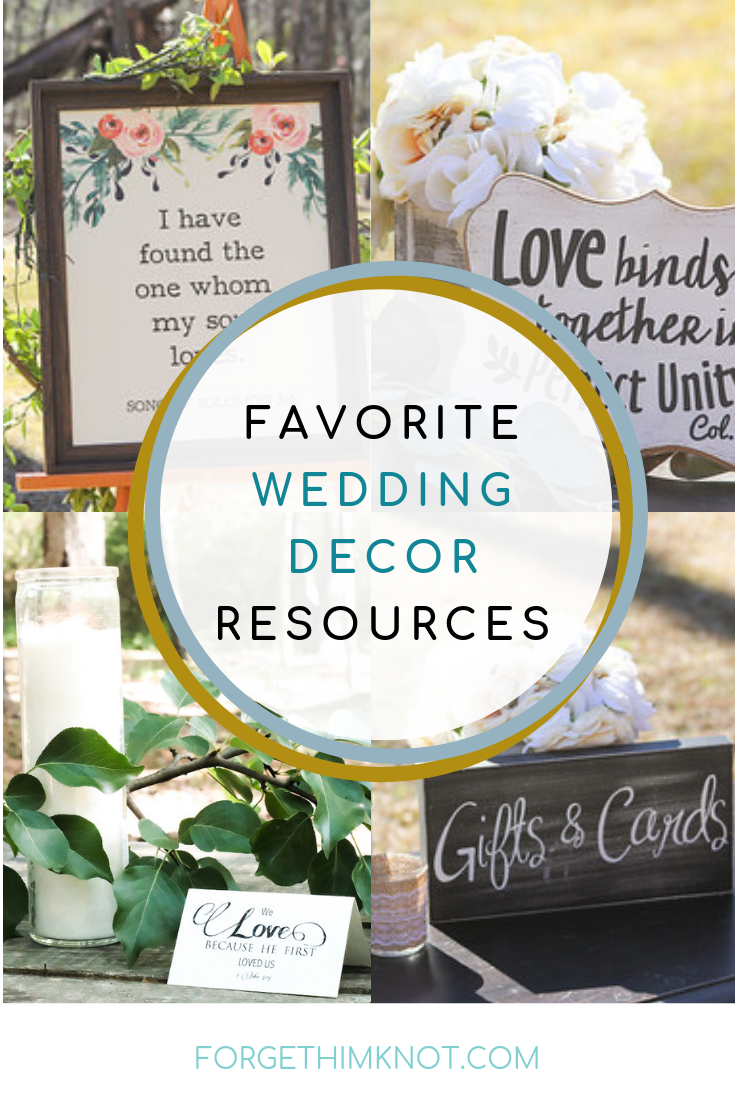 Grouping of Forget Him Knot's favorite weddnig decor resources