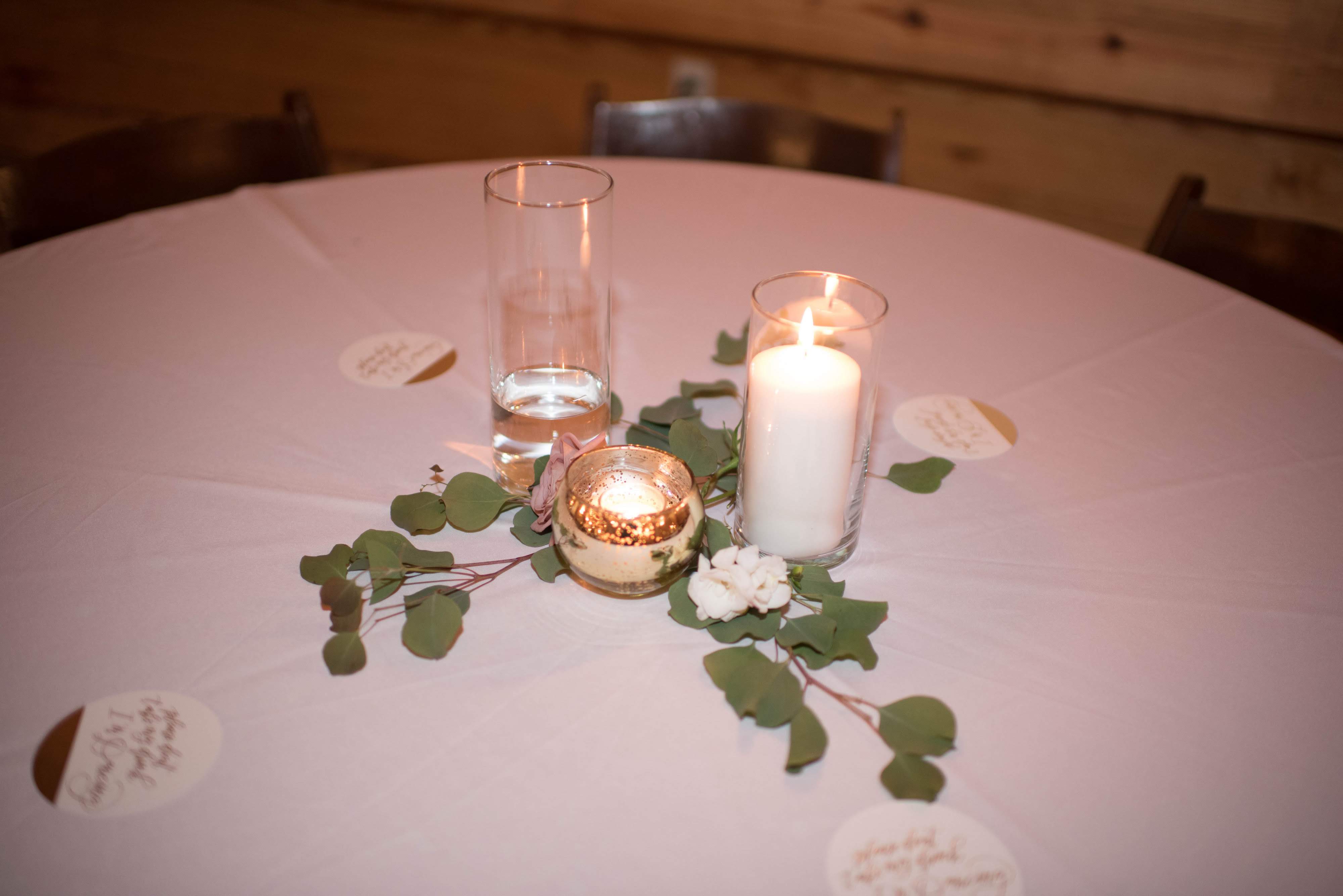 close up of wedding reception table