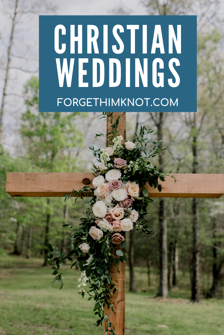 Cross with floral decor for Christian weddings