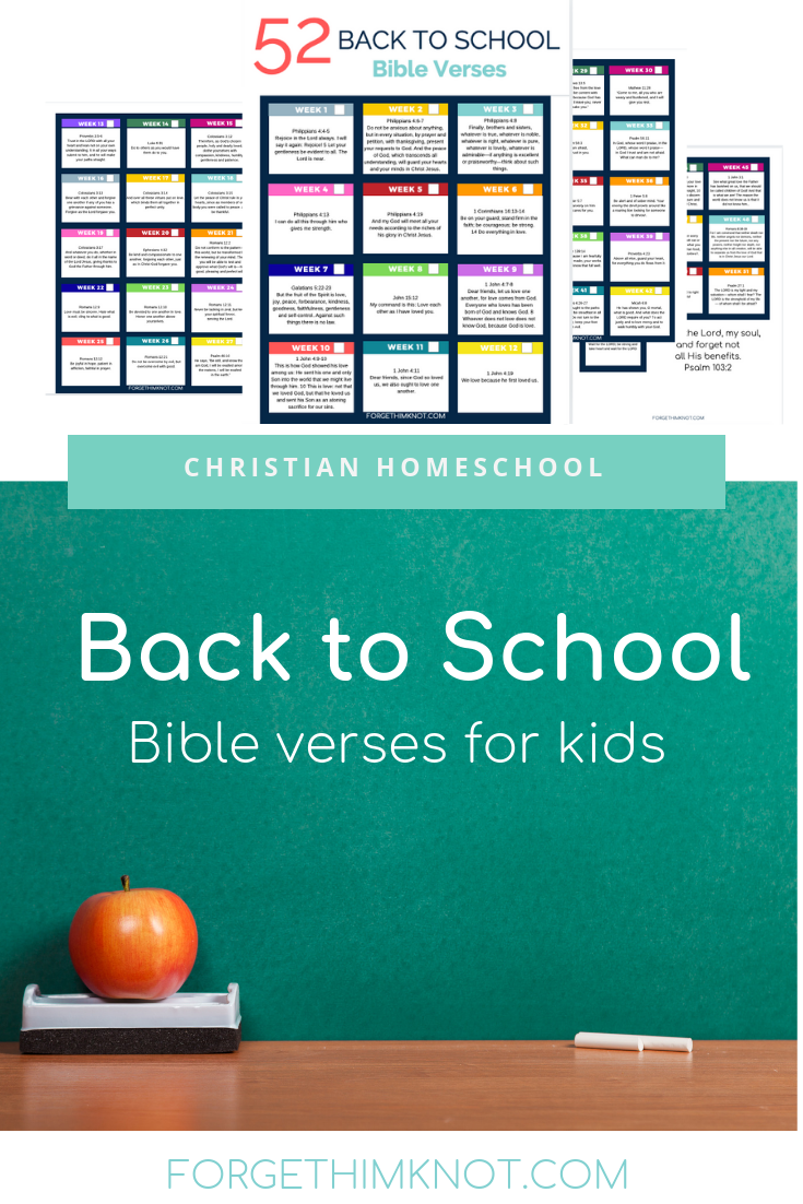 52 Back to School Bible verse printables