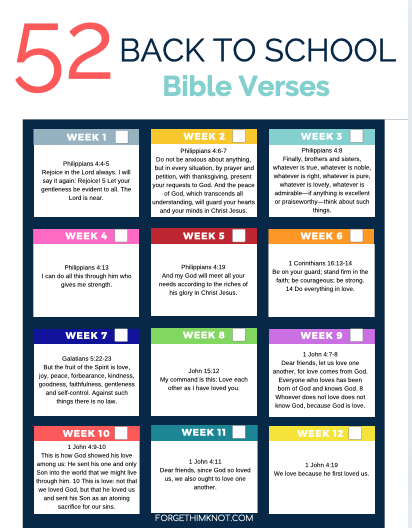 52 Back to School Bible Verses