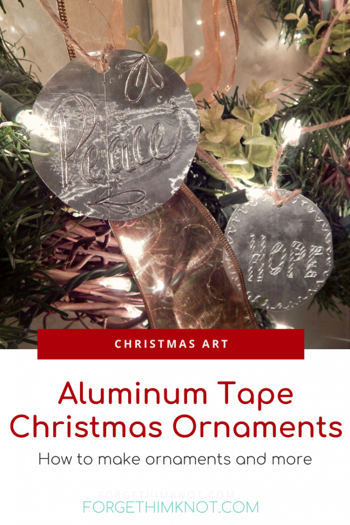 Pinterest Pin for Aluminum Tape Christmas Ornaments