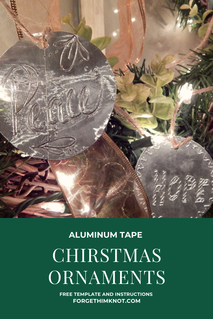 Pinterest Pin for Aluminum Tape Christmas Ornaments