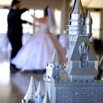 Disney castle wedding centerpiece