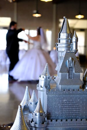 Disney castle wedding centerpiece