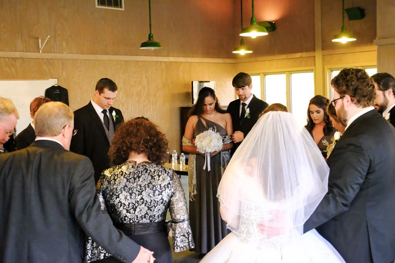 Christian wedding bridal party prayer