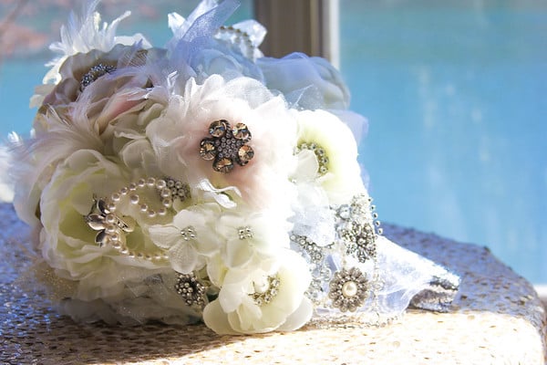 Sparkle wedding bouquet with rhinestones 