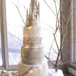 Disney themed wedding castle cake