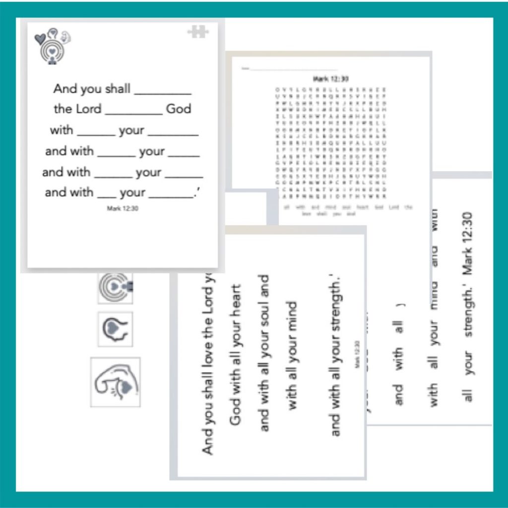 Bible memory verse printables worksheets