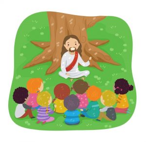 online beginners Bible study children with Jesus