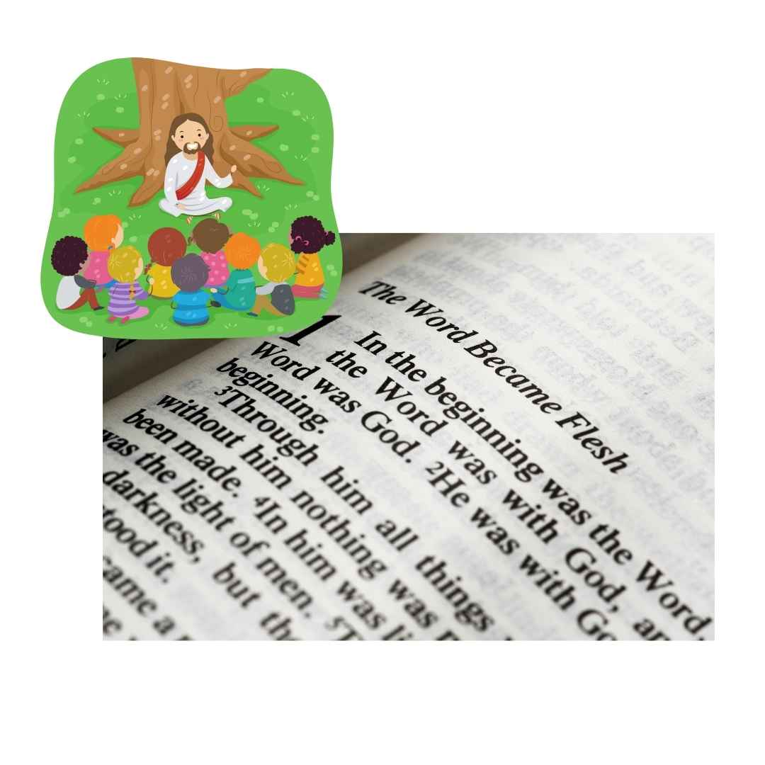 Jesus sitting with children Bible study for beginners