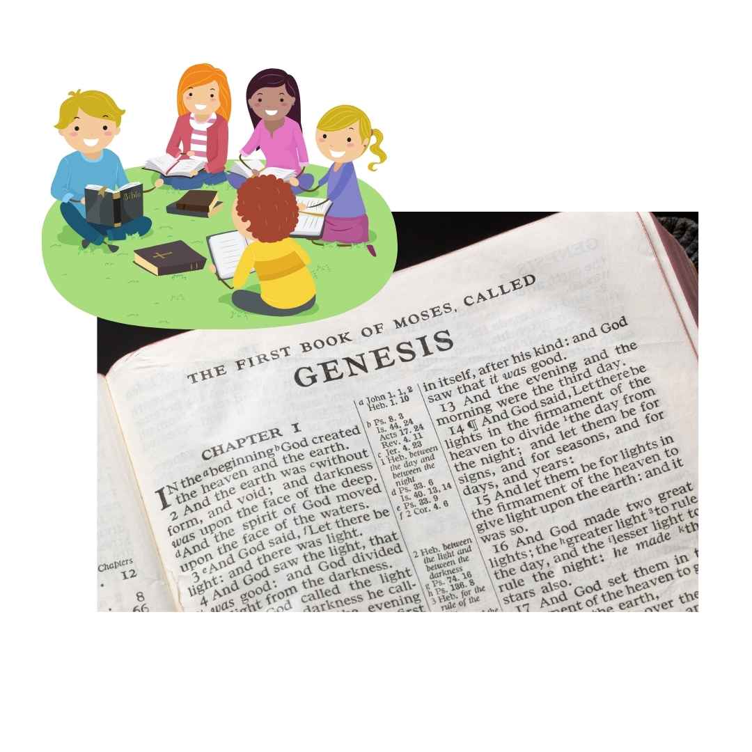 children reading the Bible
