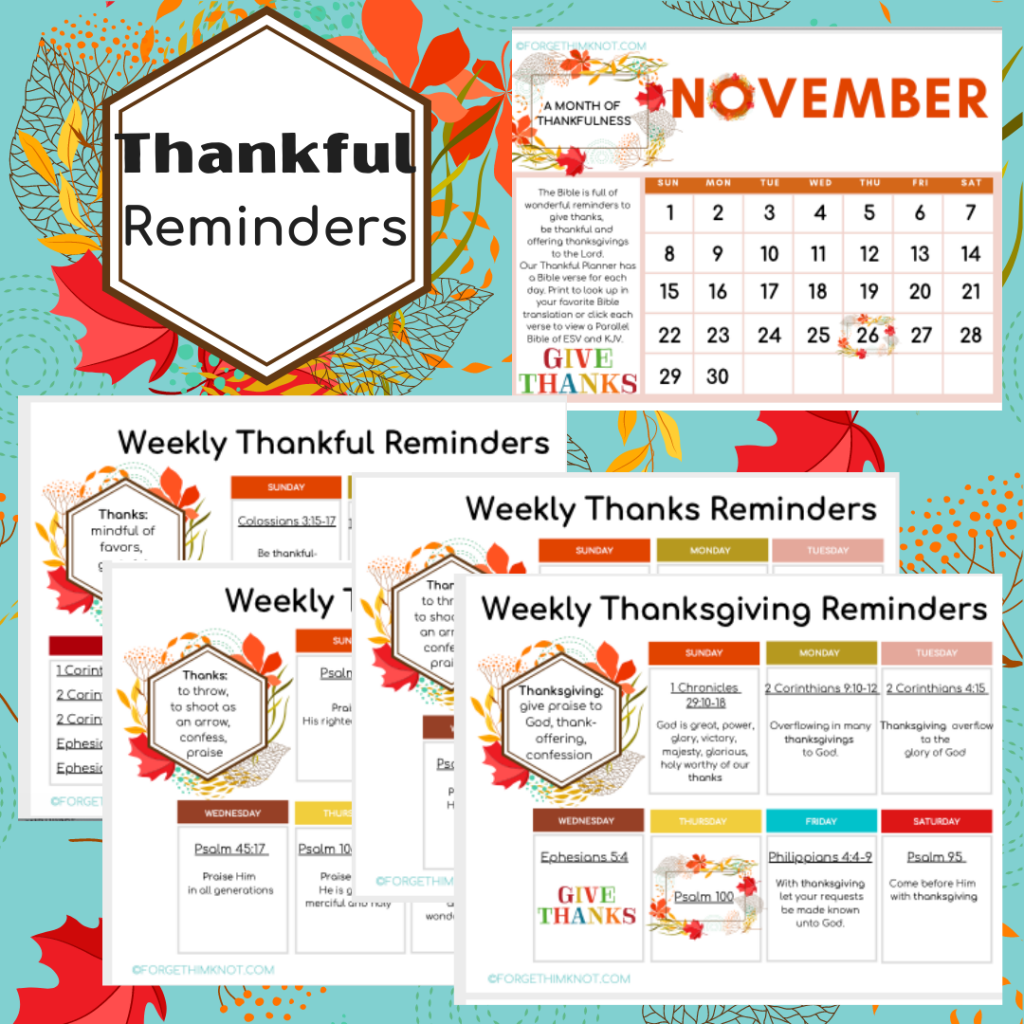November Thankful Calendar/forgethimknot.com