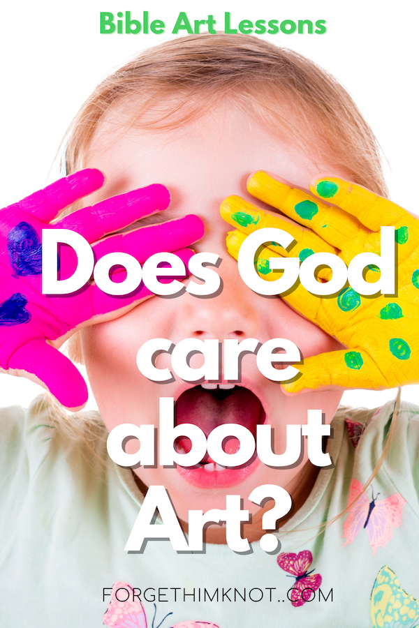 little girl with paint covered hands/ Bible art lessons