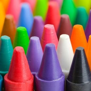 crayons standing for Bible art lessons