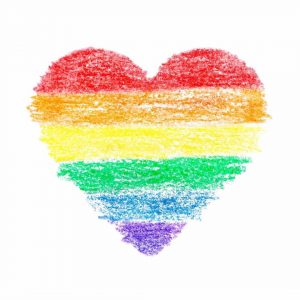 rainbow heart art