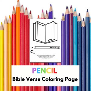 Pencil Bible verse coloring page