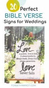 Wedding Bible verse signs for Christian weddings