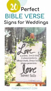 Wedding Bible verse signs for Christian weddings