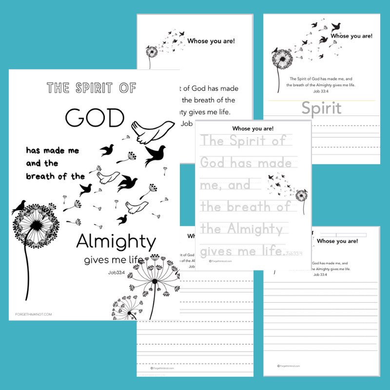 Job 33:4 Bible verse printables