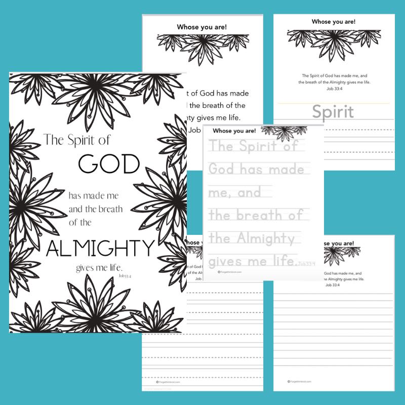 Job 33:4 Bible study printables