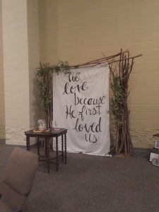 Large Bible verse wedding sign