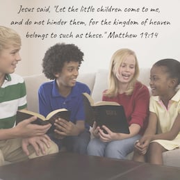 children studying the Bible 