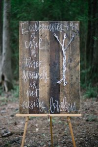 Unity knot board for Christian weddings