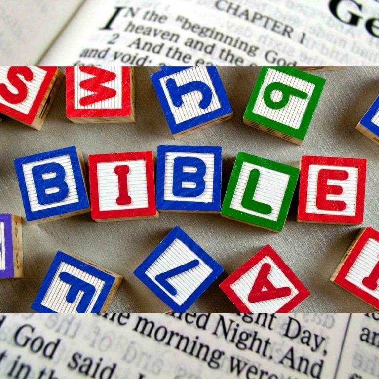 Bible and building blocks