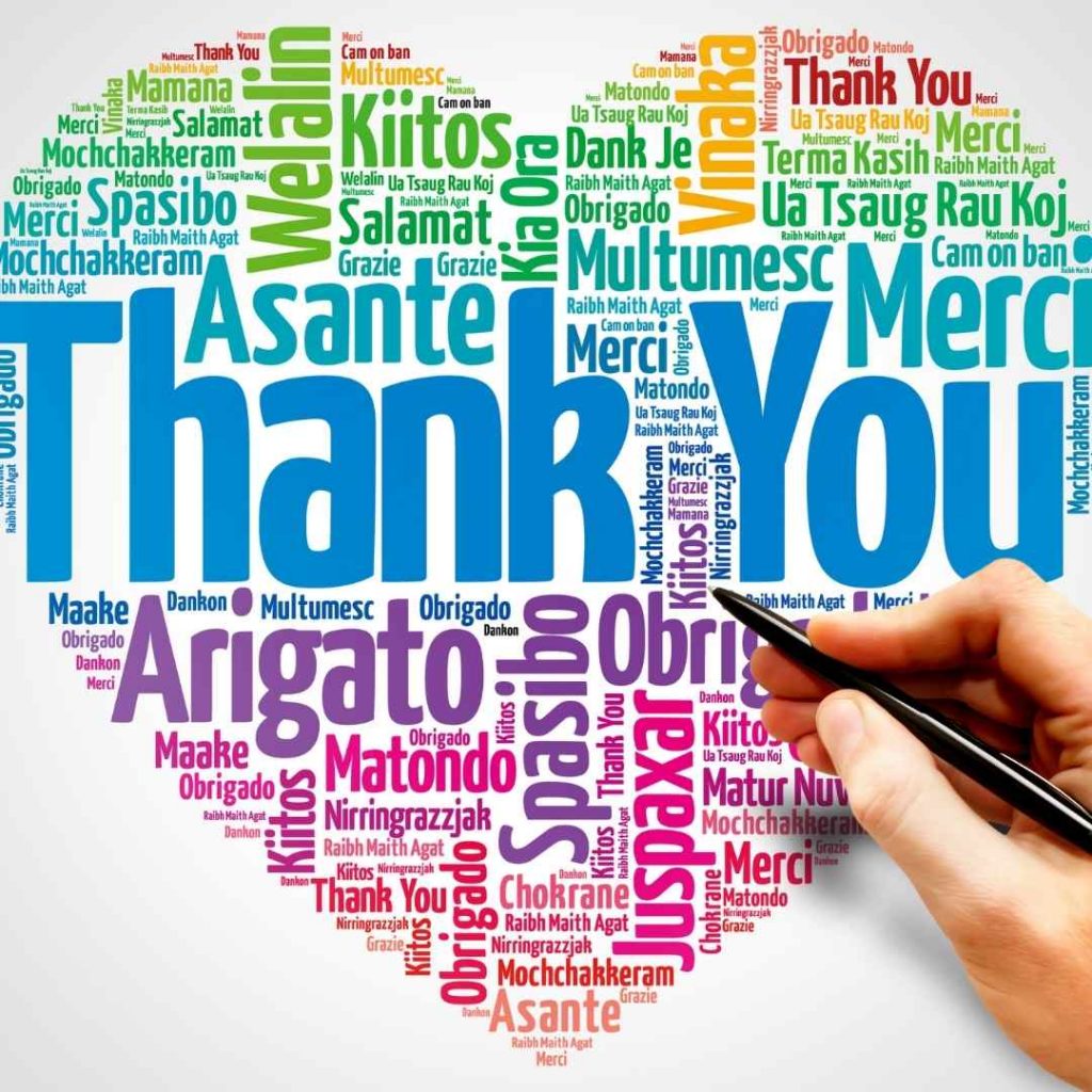 language thanks for a thankful heart