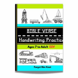 Bible Verse Primary Handwriting Printables- Vehicles