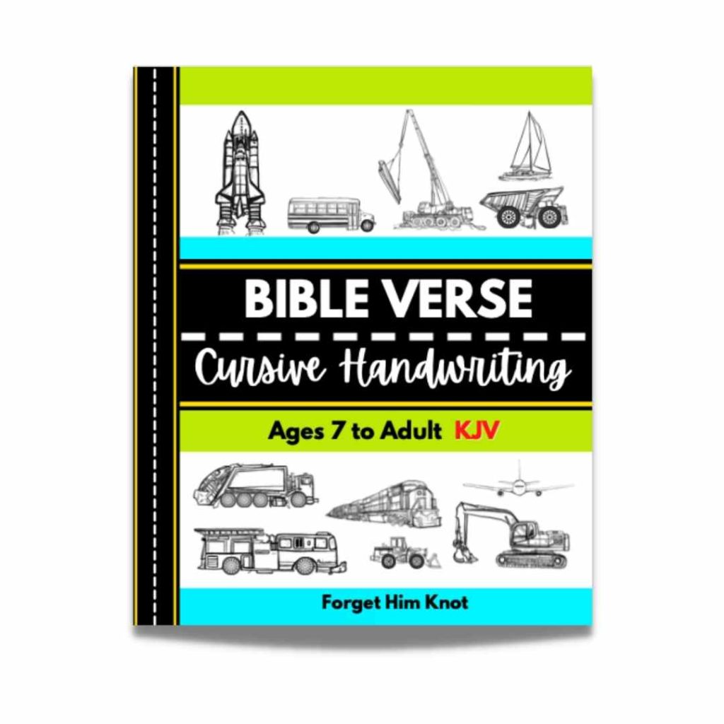 Bible verse cursive handwriting book KJV