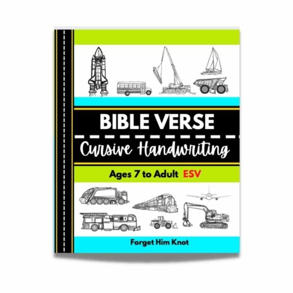 Bible verse cursive handwriting book vehicles