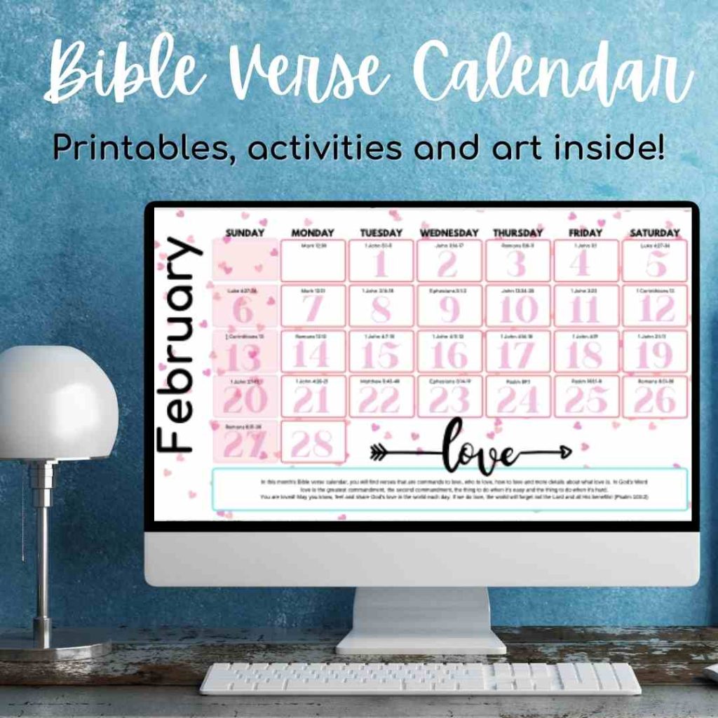 monthly Bible verse calendar