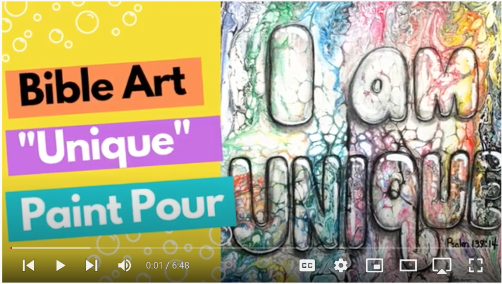 acrylic pouring Bible art lesson