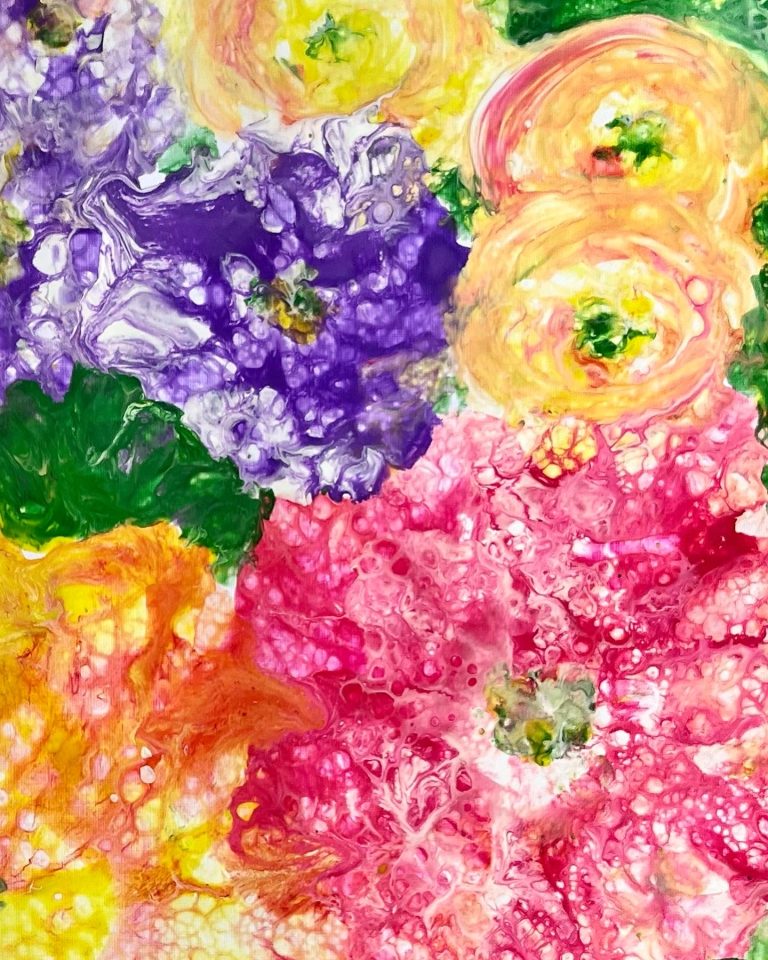 acrylic pouring flowers