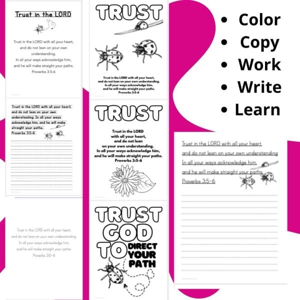 Bible verse coloring and handwriting printables