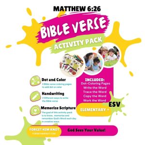 Matthew 6 Bible Verse Coloring and Handwriting Printables- Elementary