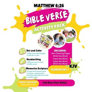 Matthew 6 Bible Verse Coloring and Handwriting Printables- Elementary