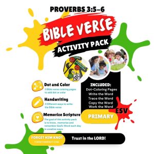 Proverbs 3 Bible Verse Coloring and Handwriting Printables -Primary